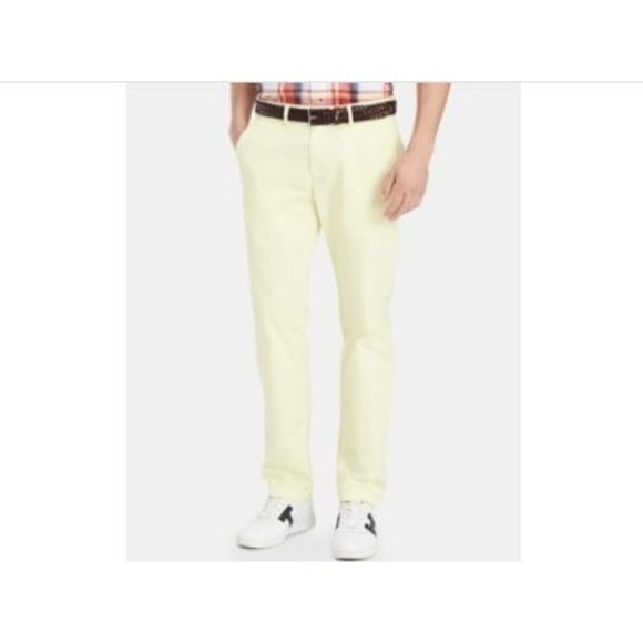 Men's Tommy Hilfiger Summer Yellow Custom Fit Th Flex Cotton‎ Chino Pants 36x34 - Picture 3 of 16